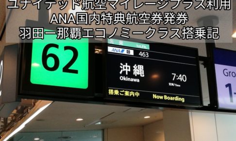 ユナイテッド航空マイレージプラス利用ANA国内線特典航空券