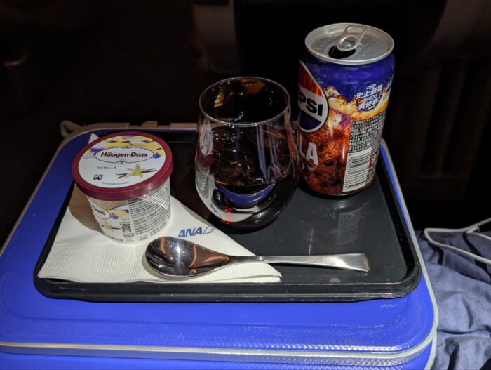 食後コーラとハーゲンダッツをいただく